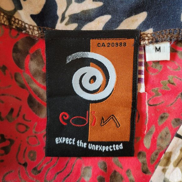 Asymmetrical Boho Batik Patchwork Midi Skirt M - Picture 9 of 10